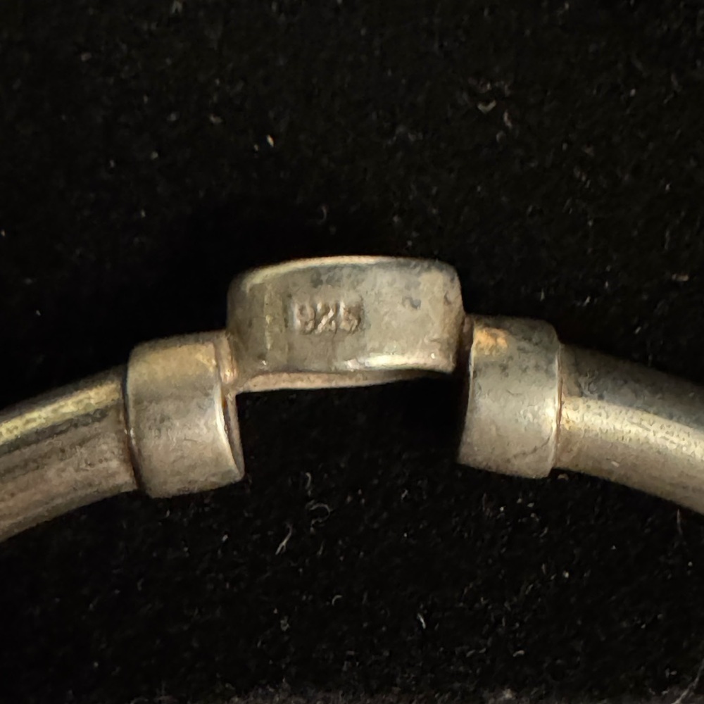 Vintage 1970’s Red Stone Sterling Silver Bracelet - Picture 7 of 11
